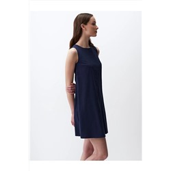 Базовое мини-платье без рукавов темно-синего цвета