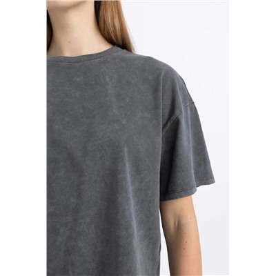 Моющаяся футболка Cool Oversize с короткими рукавами и эффектом потертостей