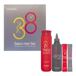 MASIL 38 SECONDS SALON HAIR SET Набор: Восстанавливающий шампунь для волос с аминокислотами, Маска для быстрого восстановления волос 200мл+300мл+8мл*4