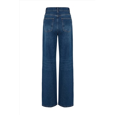Темно-синие широкие джинсы с высокой талией TWOAW24JE00074