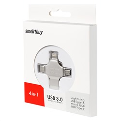 USB 3.0/3.1 карта памяти 64ГБ Smart Buy MC15 Metal Quad (сталь)