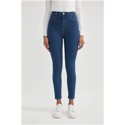 Узкие джинсовые брюки длиной до щиколотки с высокой талией и джеггинсом