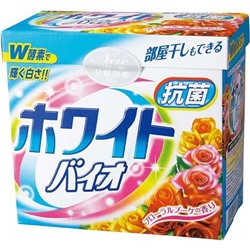 Nihon Стиральный порошок "White Bio Plus Antibacterial" (с кондиционером, цветочный аромат) 0,8 кг / 10