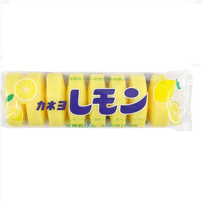 KANEYO Душистое туалетное мыло "Kaneyo Lemon" с маслом лимона (для лица и тела) / кусок 45 г х 8 шт. / 36