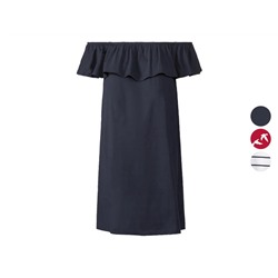 esmara® Damen Kleid mit Carmenausschnitt, reine Baumwolle