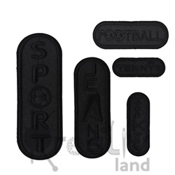 Аппликация термоклеевая комплект коллекция Sport/ цв.черный/ 5 размеров-овал/ арт.R2377/ фас.60шт