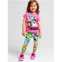 12449017 Комплект детский трикотажный для девочек: фуфайка (футболка), брюки (легинсы)