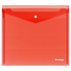 Папка-конверт на кнопке Berlingo "No Secret", А5+, 200мкм, красная