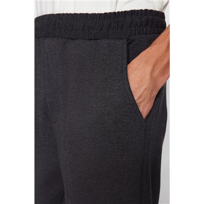 Антрацитовые мужские спортивные штаны оверсайз/широкого кроя с прострочкой спереди и внутренней завязкой TMNAW24EA00001