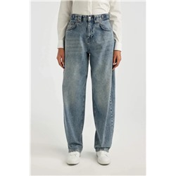 Джинсовые брюки Baggy Fit длиной до щиколотки с высокой талией