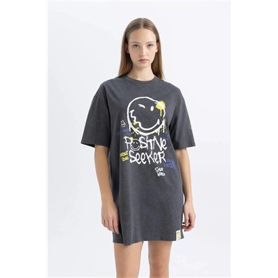 Мини-платье Cool SmileyWorld с круглым вырезом из чесаного хлопка и футболкой