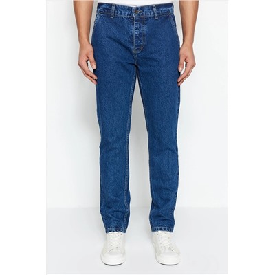 Мужские джинсы прямого кроя цвета индиго TMNAW23JE00004