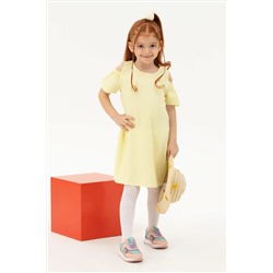 Неоново-желтое тканое платье для девочки Неожиданная скидка в корзине