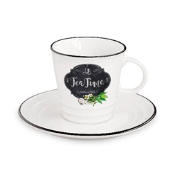 Чашка с блюдцем Кухня в стиле Ретро (чай) Easy Life EL-R1601_KIBT