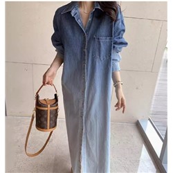 Платье джинсовое с эффектом градиент, плотное, хорошее) Ремня в комплекте нет