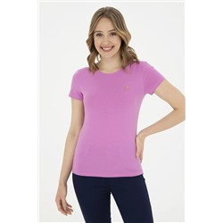 Женская фиолетовая базовая футболка с круглым вырезом Неожиданная скидка в корзине
