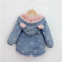 Джинсовая куртка детская, арт КД142, цвет:маленький медвежонок