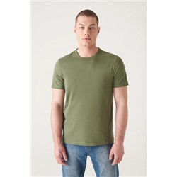 Мужская дышащая футболка стандартного кроя из 100% хлопка цвета хаки E001000