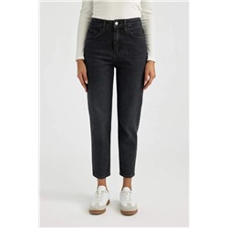 Комфортные джинсовые брюки длиной до щиколотки с высокой талией для мамы
