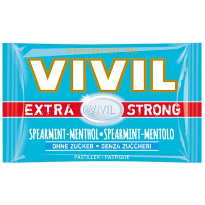 Vivil Extra Strong Spearmint-Menthol ohne Zucker 3er