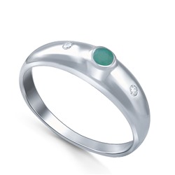 Серебряное кольцо с бериллом и куб.цирконием