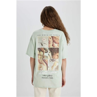 Botticelli Oversize-футболка с круглым вырезом и принтом на спине с короткими рукавами