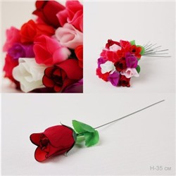 Цветок искусственный Роза 35 см / 42-6 /уп 20/100/5000/