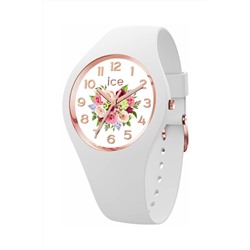 Reloj de silicona ICE Flower - Blanco y rosa