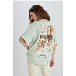 Botticelli Oversize-футболка с круглым вырезом и принтом на спине с короткими рукавами