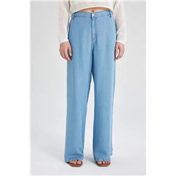 Широкие брюки с высокой талией и широкими штанинами, удобная посадка, длинные джинсовые брюки