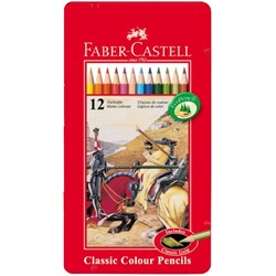 Набор цветных карандашей Faber-Castell "Рыцарь", 12цв в металлическом пенале