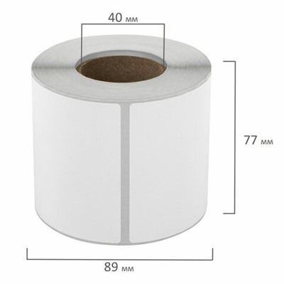 Этикетка термотрансферная ПОЛУГЛЯНЕЦ (75х120 мм), 300 этикеток в ролике, прозрачная подложка из пленки, 114526, 54219