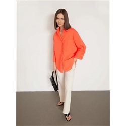 Рубашка однотонная  цвет: Оранжевый B2858/icerya | купить в интернет-магазине женской одежды EMKA