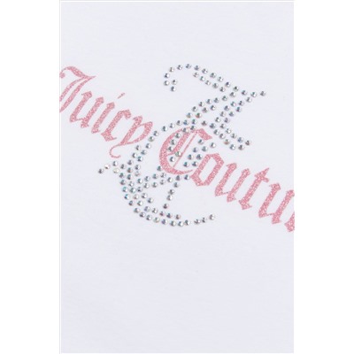 Juicy Couture Classic Fit Girls Diamante White T-Shirt