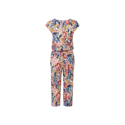 esmara® Damen Leinen-Jumpsuit, 3/4 Länge, mit Schlitz und Knopf im Nacken