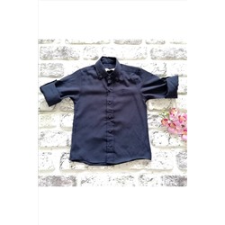 Темно-синяя рубашка с закатанными рукавами 6122610ek