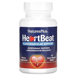 NaturesPlus, HeartBeat, поддержка сердечно-сосудистой системы, 90 таблеток в форме сердца