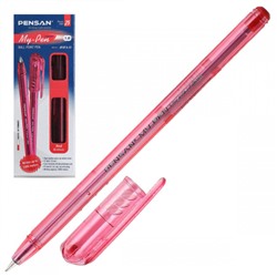 Ручка масляная, пишущий узел 1,0 мм, цвет чернил красный My-Pen Pensan 2210-3/384842