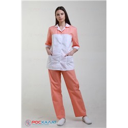 Женский медицинский костюм с отделкой, куртка и брюки КМТ-02