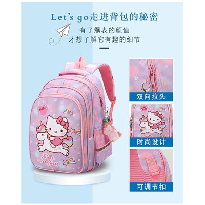 Рюкзак детский, арт Р100, цвет: Китти фиолетовый набор с 3 подарками