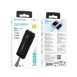 Портативный аккумулятор BOROFONE BJ54 10000 mAh с фонарем 22.5W+ PD 20W (черный)