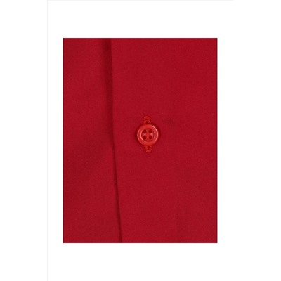 Классическая красная рубашка с прямым воротником для мальчика FL-Красный-Красный