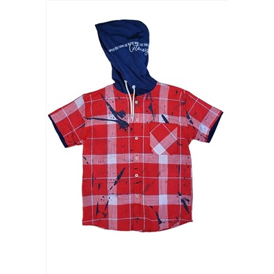 Рубашка с капюшоном и короткими рукавами для мальчика 23MGMLKE88257