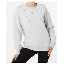 Sweatshirt mit Steinchen Janina, Rundhalsausschnitt