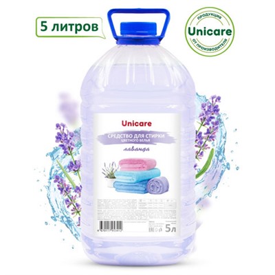 Гель для стирки для цветного белья 5 л UNICARE, ПЭТ, UC201013