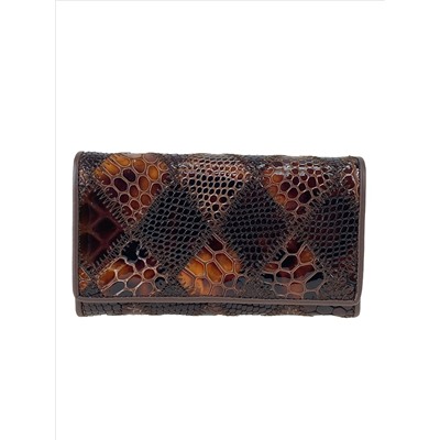 Женский кошелек с фермуаром из искусственной кожи, цвет коричневый