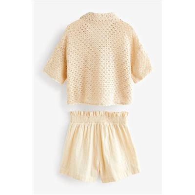 Cream Crochet Co-ord Set (3-16yrs)