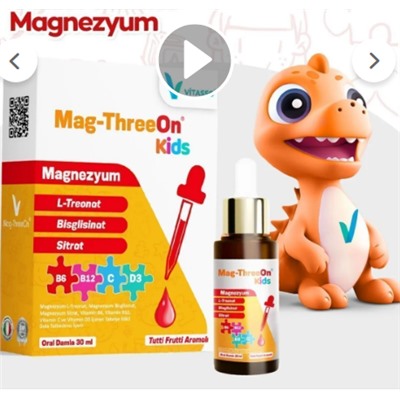 Vitasso Children's Magnesium Magthreon Kids Organic Drops - Витамин B12-c-b6-d3