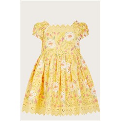 Monsoon Yellow Baby Broderie Dress