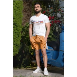 Мужские шорты для плавания Eb Orange с принтом и карманами